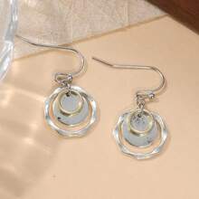 1 Pair Handmade Classic Minimalist Copper Women Earrings, Bohemian Style Simple Earrings, Dual-Tone Earrings, Suitable For Various Occasions - Two-color - View 6