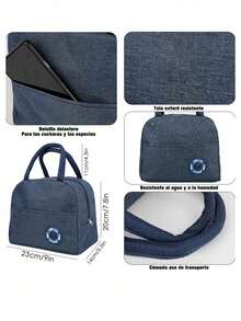 Lonchera Termica Bolsa De Comida Para Escuela Y Trabajo Lonchera Portatil Anti olores Diseño Bonito - Negro - Ver 4