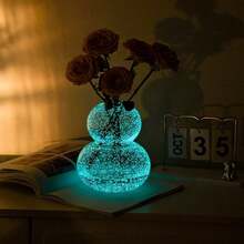Jarrón de vidrio luminoso hecho a mano, decoración rústica moderna para el hogar y centros de mesa para bodas, salas de estar, baños y mesas de granja