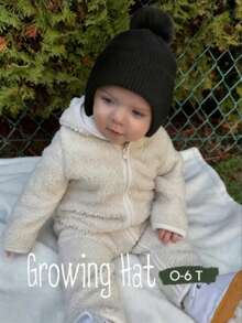 1顶婴儿毛球保暖带护耳帽可爱针织节日雪帽 - 1PC - 查看 19