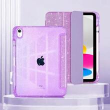 11 Inch A16 2025 With Pcil Holder Glittering Sparkly Tri-Fold Stand Protective Cover 10 11th Geration.Accessories. - 白色 - 查看 9