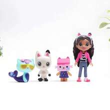 一套/13件 PVC Gabby 娃娃屋人偶玩具 Mercat 卡通毛绒动物 微笑汽车猫拥抱 Gaby 生日礼物，送给朋友的完美新年礼物，节日礼物 - 彩色 - 查看 4