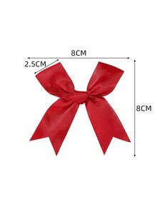 30/50pcs Satin Ribbon Bows Knot,Red Bowknots For Party Crafts & Gift Wrapping,Birthday Wedding Gift Decor,DIY Hair Clip Accessory,Flower Packaging,Party DIY Bow Ribbon Decor,Birthday Party Baking Decor,Party Favor,Christmas Decorations,Gift Packing Decor,Xmas Decor - Burgundy - View 5
