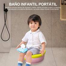 Bacinica para Niños, Asiento Entrenador Baño para Niños, con 3 Rollos de Bolsas de Basura y 1 Bolsa de Almacenamiento. Inodoro de Entrenamiento Plegable de Viaje, Adecuado para Viajar, Acampar, Etc(Rosa) - Verde - Ver 11