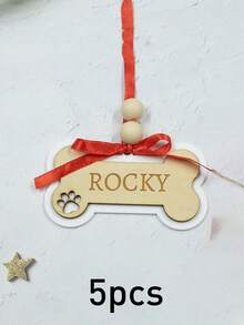 Personalisierte Weihnachtsdekoration mit Namen, personalisierte Weihnachtsornamente für Hunde, Hundeornamente für Weihnachtsbaum, Hundebasteleien, personalisierte Weihnachtsgeschenke, Selbstgemachte Ornamente, Partydekoration, Holz Doppelknochen Ornamente, Raumdekoration, Weihnachten, individualisierbar, Garten, Mutter, Familie - Stil B - Übersicht 9
