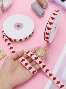 5 Sizes - Holiday Decorative Ribbons, Heart Print Ribbons, Gift Wrapping Woven Ropes, Handmade DIY Korean Style Floral Arrangement Ropes, Cake & Birthday Box Packaging Ribbons, Gift Wrapping Woven Bows, Bouquet Gift Cake Packaging, Floral Satin Ribbons, Back To School & Valentine's Day - Multicolor - View 10