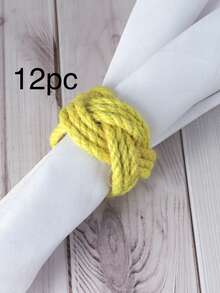 1/4/6/12pcs Bohemian Style Linen Rope Napkin Rings, Suitable For Wedding Party Table Decoration, Countryside Style Napkin Holders, Outdoor Simple Chic Rope Woven Napkin Clips, Birthday Party Napkin Rings, Minimalist Multi-Color Linen Rope Napkin Rings Series - Multicolor - View 27
