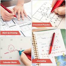 KERIFI Erasable Gel Pens 0.7mm, Red Heat Erasable Fine Point Ballpoint Pens, Make Mistakes Disappear, Gel Ink Pens With Eraser For Drawing Writing Planner Journaling Crossword Puzzles School Supplies - ColorE - View 5