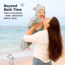 WSXC KeaBabies 2-Pack Hooded Baby Towels For Newborn - 30x30 Soft And Absorbent Viscose From Bamboo Baby Bath Towels With Hood For Infant Toddler Boys Girls Newborn Bath Essentials Graphite Petite - Than chì - Xem 7