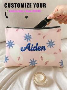 New Cosmetic Bag, Custom Photo Cosmetic Bag, Can Be Customized To Your Unique Design, Lightweight Waterproof Canvas Zipper Cosmetic Bag Is Also Perfect For Coin Purse, Pencil Case, Perfect For Shopping, Date, Vacation, Travel, Festival, Party Or As A Gift Shop Back To School