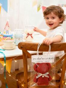 6条/3条/1条可爱小熊造型毛巾，柔软创意面巾，生日礼物，结婚礼物，浴室装饰，派对礼品，婴儿派对礼物，新生儿派对礼物（颜色随机） - 彩色 - 查看 8