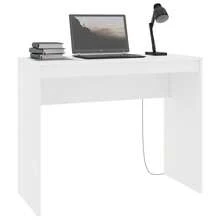 Mesa vidaXL branca, 90x40x72 cm, em madeira engenheirada. - Castanho - Ver 3