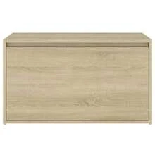 Banco de entrada vidaXL de 80x40x45 cm, madera de ingeniería color roble Sonoma. - Marrón - Ver 5