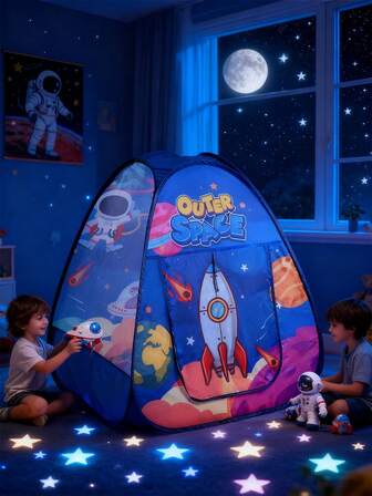 1pc, Space Quadrilateral Ball Pool Children's Tent (Excluding Balls) Indoor And Outdoor Space Theme Game House, Large Play House Game Tent, No Installation Required, Suitable For Boys And Girls Toy House, Best Birthday, Children's Festival Gift, Christmas And Halloween Gift, Imaginative Role Playing Game Time