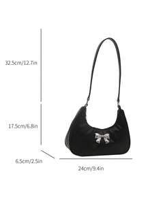 装饰性搭扣细节、缝线、链条肩带单肩包，女士装饰性搭扣单肩包，街头时尚流浪包，小号和中号斜挎包及钱包套装，适合购物、约会、作为女士礼物，也适合青少年、大学生、工作、商务、通勤等场合。 - 黑色 - 查看 5