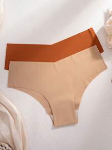 5pcs Women's Seamless Panties, Soft, Comfortable, Breathable, Sexy High-Cut, Sports Triangle Briefs - Multicolor - View 6