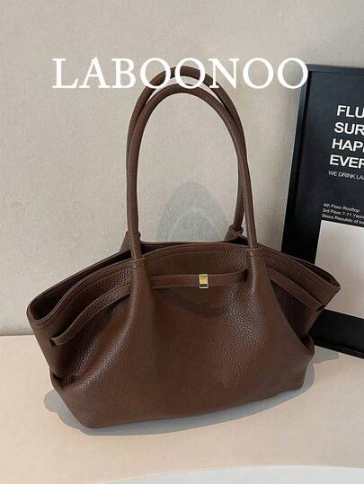 1 件女士纯色 PU 皮革单肩包，复古时尚大容量手提包双手柄磁扣，适合旅行、购物、约会、女性礼物，适合青少年、女大学生和年轻专业人士，非常适合办公室、学校、工作、商务、通勤、户外、旅行和郊游