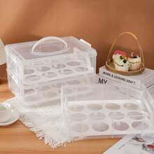 3 Tier Stackable Cupcake Carrier Box Muffin Cake Holder Plastic Clear Container - 無色 - 查看 6