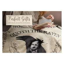 Edgar Allan Poe Gifts For Men, Women For Christmas, Birthday, Throw Blanket For Christmas, Birthday - 50" X 65" Thickened Flannel Dual-Use Small Blanket, Office Nap Sofa, Essential For Air-Conditioned Rooms, Soft And Skin Friendly Without Shedding Hair - 彩色 - 查看 2