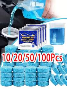 Car Windshield Washer Tablets - Washer Fluid Tablets Glass Cleaner Concentrate Car Windshield Wiper Fluid Solid Effervescent Tablets Remove Auto Glass Stains Clear Car Vision - Multicolor - View 9
