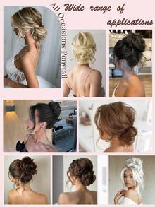 2PCS Messy Bun Hair Piece,Synthetic Heat Resistant For Women's Daily Wear - Multicolor - View 7