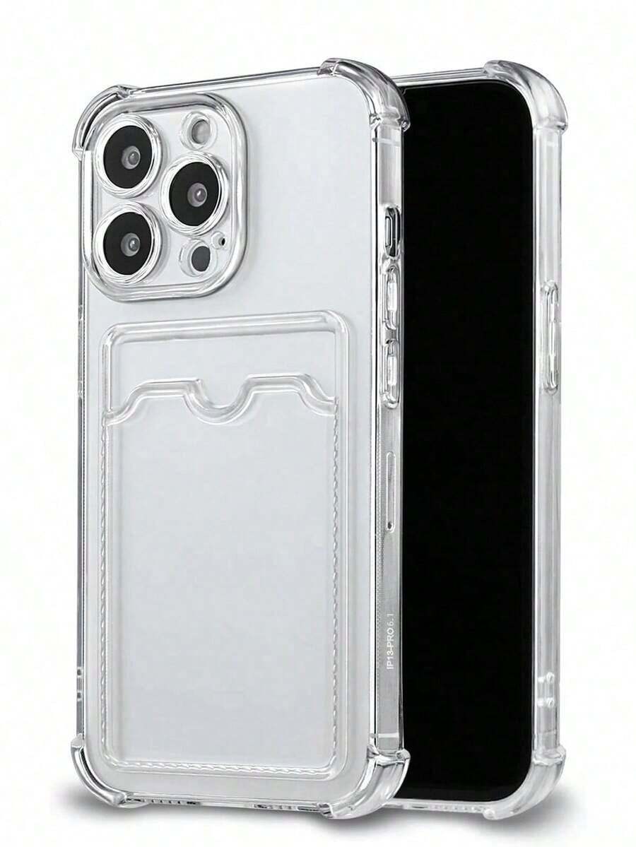 Transparent Card Slot Holder Phone Compatible With Mi Infinix Tecnoo, Transparent Wallet Silicone Shockproof Back Cover Waterproof Anti-Fall Scratch Resistantchristmas 17 - Kiểu 1 (1 cái) - Xem 1