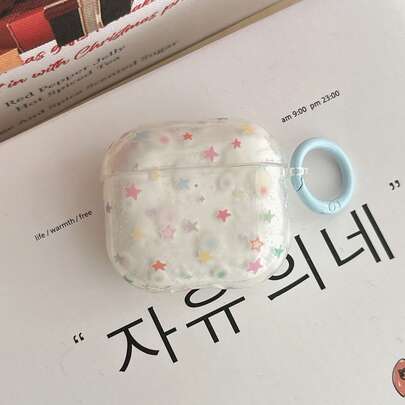 极简透明彩色星形耳机保护套，适用于苹果Pro 3/Pro 2/Pro 4/3/2，时尚女士耳机保护套，极简耳机保护套，苹果耳机保护套，苹果耳机套