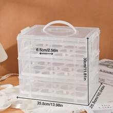 3 Tier Stackable Cupcake Carrier Box Muffin Cake Holder Plastic Clear Container - 無色 - 查看 12