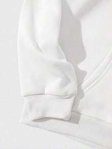 Sudadera con Capucha para ujer - Estapado de Nubes - Oversize en Gris edio - Confort Garantizado - Blanco - Ver 3