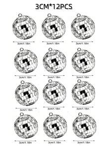 10pcs,Mini Disco Mirror Ball Decorations - Plastic Reflective Silver Decorative Pendants, Mirror Ball Reflective Glass Ball, Home Hanging Decorations - Suitable For Disco Theme Party Background, Holiday Decorations Wedding Table Decorations, Christmas Tree Decorations, Christmas Decoration Balls, Halloween Decorations