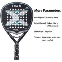 12K Carbon Fiber Tennis Racket, EVA Soft Hitting Surface, Perfect Gift For Valentine's Day, Christmas, And New Year - Multicolor - View 7