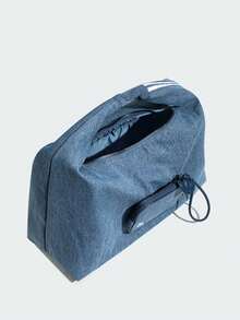 Adidas 阿迪达斯 ALWAYS ORIGINAL 单肩包，牛仔布风格，大容量云朵包，运动包，阿迪达斯 Originals 三条纹标志吊坠，棉质云朵单肩手提包，男女通用，蓝色 - 寶藍色 - 查看 3