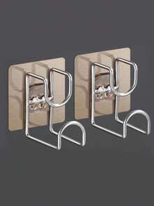 2/4pcs Wall-Mounted Sink Hook, No-Drill Sink Rack, Suitable For Bathrooms And Kitchens. Bathroom Sink Storage Rack, Storage Rack, Multi-Purpose Hook