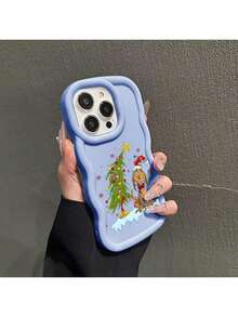 Funda protectora de teléfono con Funda Navideña Decorada Con Árbol Y Luces Festivas,Disfruta La Vida Divertido Alegre Crema Pastel Diseño nuevo estuche de teléfono trapezoidal de cíclope,Antideslizante, resistente a caídas, elegante,regalo de moda minimalista interesante para hombres y mujeres, adecuado para  16/15/15Pro/15ProMax/14/13/12/11/XsMAX,  17,  Max Series, A14/A15/S23 Ultra/A50/A12/A32/A52/A72/A51/A21S/A13/A14/S22 Ultra/S23/A33/A53/S20 FE diseño creativo y de moda para hombres y mujeres - Índigo - Ver 1