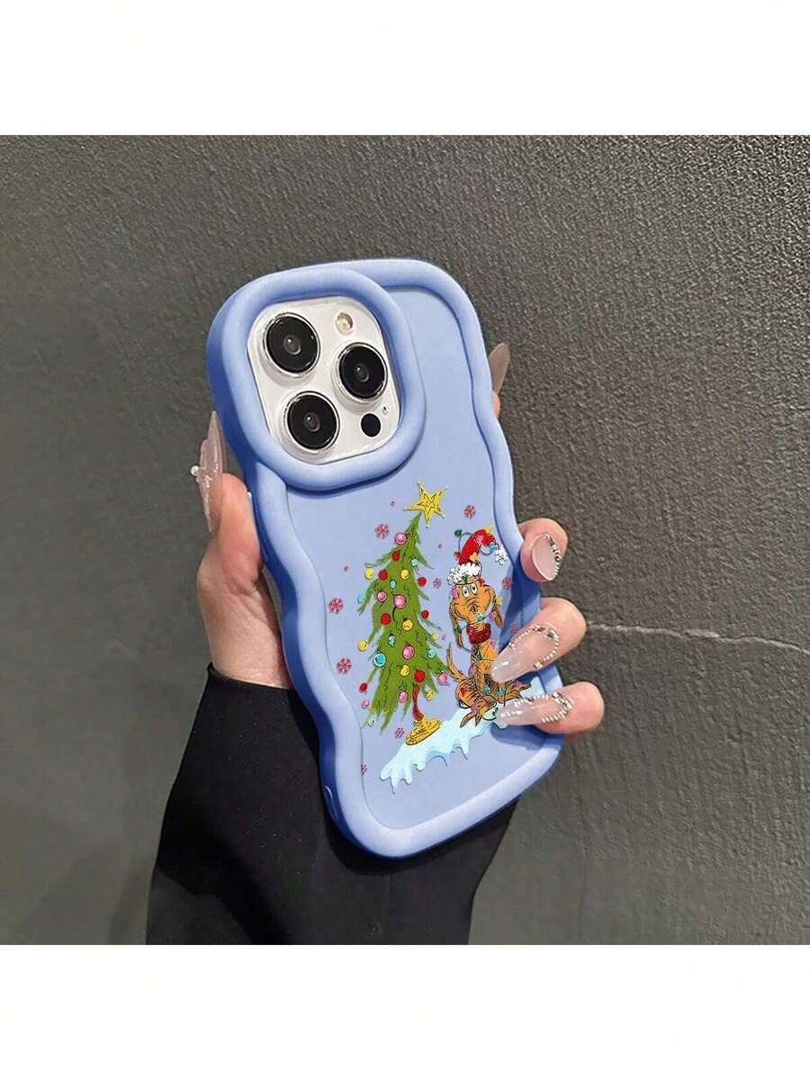Funda protectora de teléfono con Funda Navideña Decorada Con Árbol Y Luces Festivas,Disfruta La Vida Divertido Alegre Crema Pastel Diseño nuevo estuche de teléfono trapezoidal de cíclope,Antideslizante, resistente a caídas, elegante,regalo de moda minimalista interesante para hombres y mujeres, adecuado para  16/15/15Pro/15ProMax/14/13/12/11/XsMAX,  17,  Max Series, A14/A15/S23 Ultra/A50/A12/A32/A52/A72/A51/A21S/A13/A14/S22 Ultra/S23/A33/A53/S20 FE diseño creativo y de moda para hombres y mujeres - Índigo - Ver 1