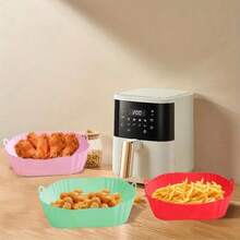 1 Silicone Air Fryer Tray Pad&Baking Pad - Non Stick 3D Circular Design, Resistant To High Temperatures Up To 356 ° F, Evenly Distributed Heat Suitable For Air Fryers And Ovens,  Silicone (Color Random), Air Fryer Accessories, Oven Kitchen Tools - 方形紅色1pcs - 查看 3