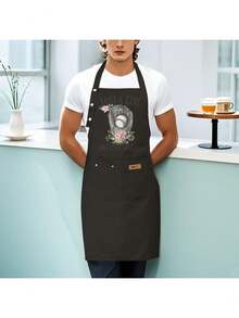 Just A Girl Who Loves Softball Waterproof Oilproof Kitchen Chef Aprons With Pockets For Men Women, Adjustable Cooking Apron - Black - View 6