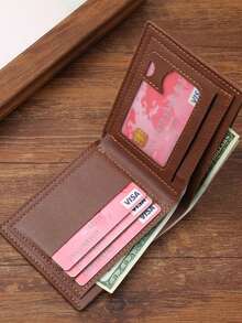 1/3 piezas "Billetera de Lujo de Negocios de PU" Capacidad grande con múltiples ranuras para tarjetas + monedero, Portador de tarjetas portátil de hombre + funda para fotos, Diseño plegable minimalista ultra delgado, Almacenamiento multicapa para tarjetas de crédito/ID, "Opción de regalo para el Día del Padre", Acabado de moda mate suave, Regalo ideal para el cumpleaños de hombres o pareja, Estilo de moda para hombres y mujeres jóvenes - Multicolor - Ver 5