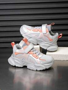 1 Pair Kids Sports Shoes, Suitable For All Seasons, Color Block Design, Comfortable Breathable, Versatile, Lightweight, Non-Slip, Durable, Indoor & Outdoor, Fashion New Style - Pink - View 5