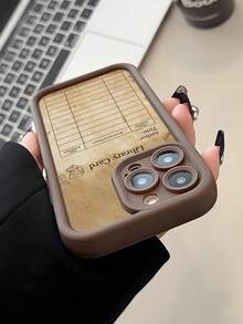 1 pieza Funda de teléfono con diseño de tarjeta de débito de libro vintage, cubierta protectora resistente a golpes compatible con iPhone 17/17 Pro/17 Pro Max/16/11/13/15/15 Plus/15 Pro/15 Pro Max/12/14 Pro Max/11 Pro Max/12 Pro/12 Pro Max/13 Pro/13 Pro Max/14 Pro/14 Plus, Galaxy A56 5G/A06/A05/A05S/S25/S24/S23/S22 - Marrón - Ver 3