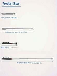 1件装可伸缩磁性拾取工具，便携耐用，可用于拾取难以触及区域的钉子、螺丝、小型金属碎屑等。