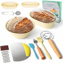 Fermentadora de Pan 13 PCS con 2 Cestas de Fermentación (Apto Horno), Hoja, Batidor y Raspador |   Cestas para Fermentar Pan |   Ideal para Panaderos Profesionales y Caseros |   Fácil Limpieza (13) - 13 - Ver 12