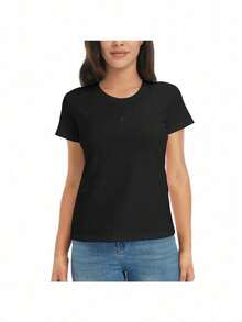 Pusheens The Cat Scooter Adult T-Shirt - Black (Large) - 黑色 - 查看 2
