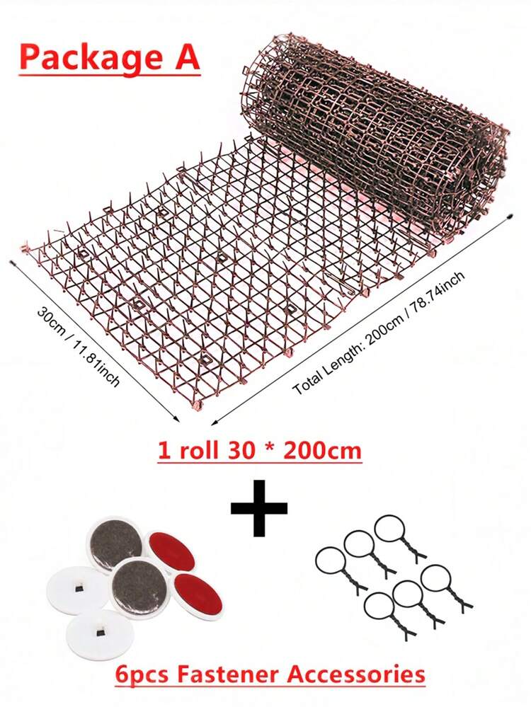 1 Roll Rust Brown PP Material Cat Repellent Mat, Effective Anti-Cat Anti-Dog Interference Black Cat Repellent Mat Flower Pot Lawn Protective Mat Suitable For Indoor And Outdoor Protection - Rust Brown - View 9