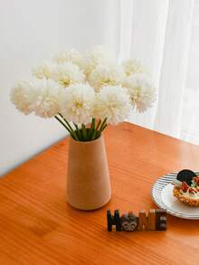 16/8/4/1pc Artificial Chrysanthemum Ball Flowers Silver Dandelion Hydrangea Arrangement Bouquet Present For Friends Bridal Wedding Bouquet Decor For Home Office Coffee House Party Wedding Decoration,Valentine's Day Gift - Silver - View 3