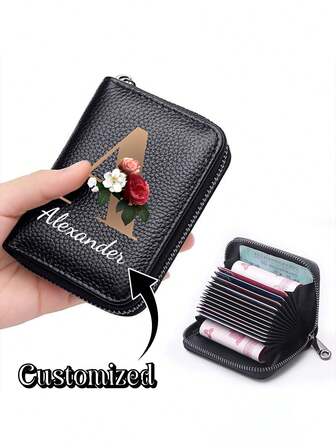 Custom Signature Wallet,Personalized Signature Design Wallet,Custom Signature Wallet,Personalized Wallet With Signature,Custom Signature Wallet,Versatile Coin Wallet,Initial Name A To Z Pattern,Versatile Zipper Coin Long Wallet,Letter Graphic Card Holder Multi-Card Card Organizer For Storage Credit Cards School Supplies For School Dorm Room