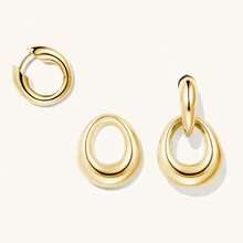2pcs/Set Fashionable Minimalist Double Circle Earrings, Detachable Design, Exquisite And Elegant, Showcasing Feminine Charm, Available In Multiple Colors, Suitable For Daily Wear, Festivals, Parties, And Can Also Be Given As Gifts To Friends - U-shaped Earrings - View 6