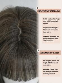 NAMM 28 Inch Linen Brown Wigs For Women Long Straight Hair Wig With Bangs Natural Looking Soft High Quality Synthetic Heat Resistant Fiber Wig For Girl Daily Party School Use - Brown - View 7