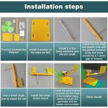 Turbina eólica en miniatura F5 con efecto giratorio de colores: Un generador en miniatura DIY para la educación científica, disponible en versiones de 0,01 V a 24 V. Incluye aspas de soporte y es ideal para experimentos científicos escolares, ayudando a los niños a desarrollar sus habilidades prácticas y a comprender los principios de la generación de energía. - Amarillo - Ver 6