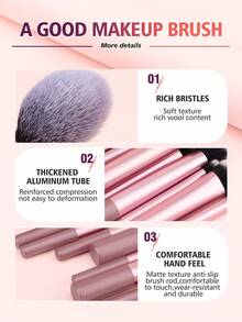 15pcs Professional Makeup Brush Set, High Quality Powder Brush, Blush Brush, Contour Brush, Eyeshadow Brush, Highlighter Brush, Makeup Tools For Flawless Base Makeup,Brush Set,Makeup Brush Kit,Make Up Brush Set,Make Up Set Complete,Makeup Brush Set,Complete Makeup Kit,Brush Kit,Brushes Makeup Set,Makeup Gift Set,Set - Pink - View 6